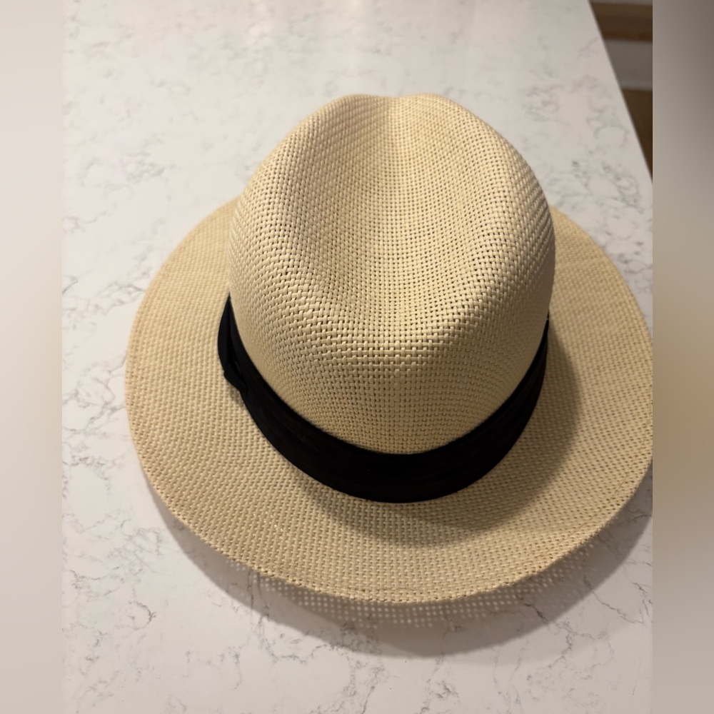 Classic Cream Fedora Hat with Black Band